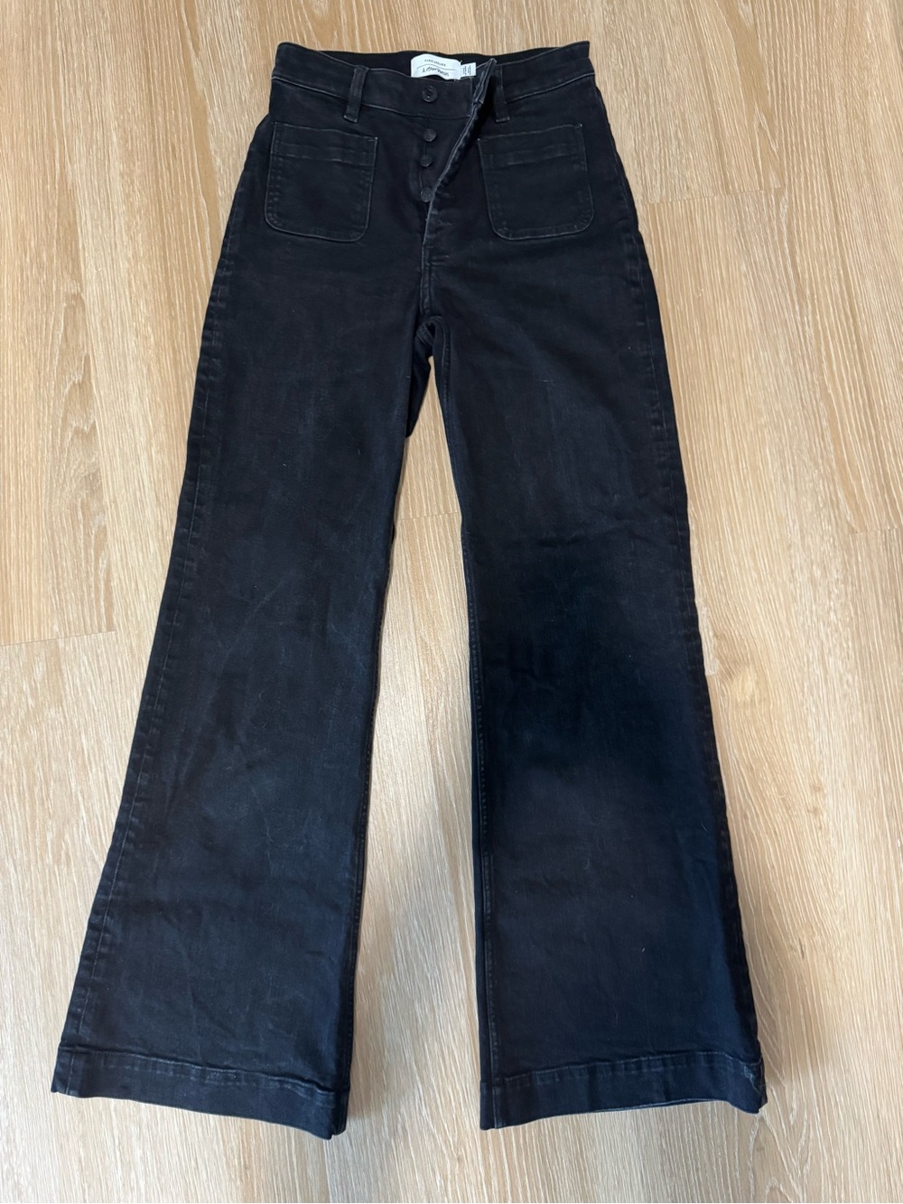 & Other Stories Black High-Rise Wide-Leg Jeans